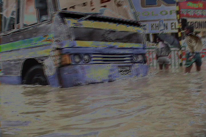 Flood in the Sky (Dhaka 1) (2005) photographic mixed media, 0.60H x 0.91W meters