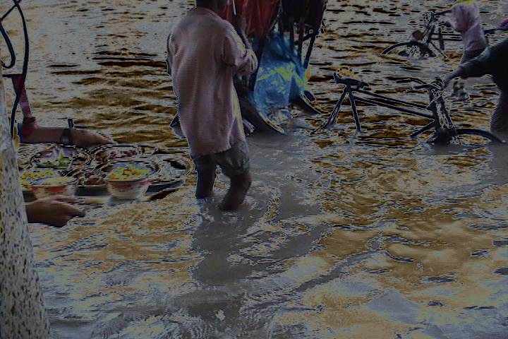 Flood in the Sky (Dhaka 6) (2005) photographic mixed media, 0.60H x 0.91W meters