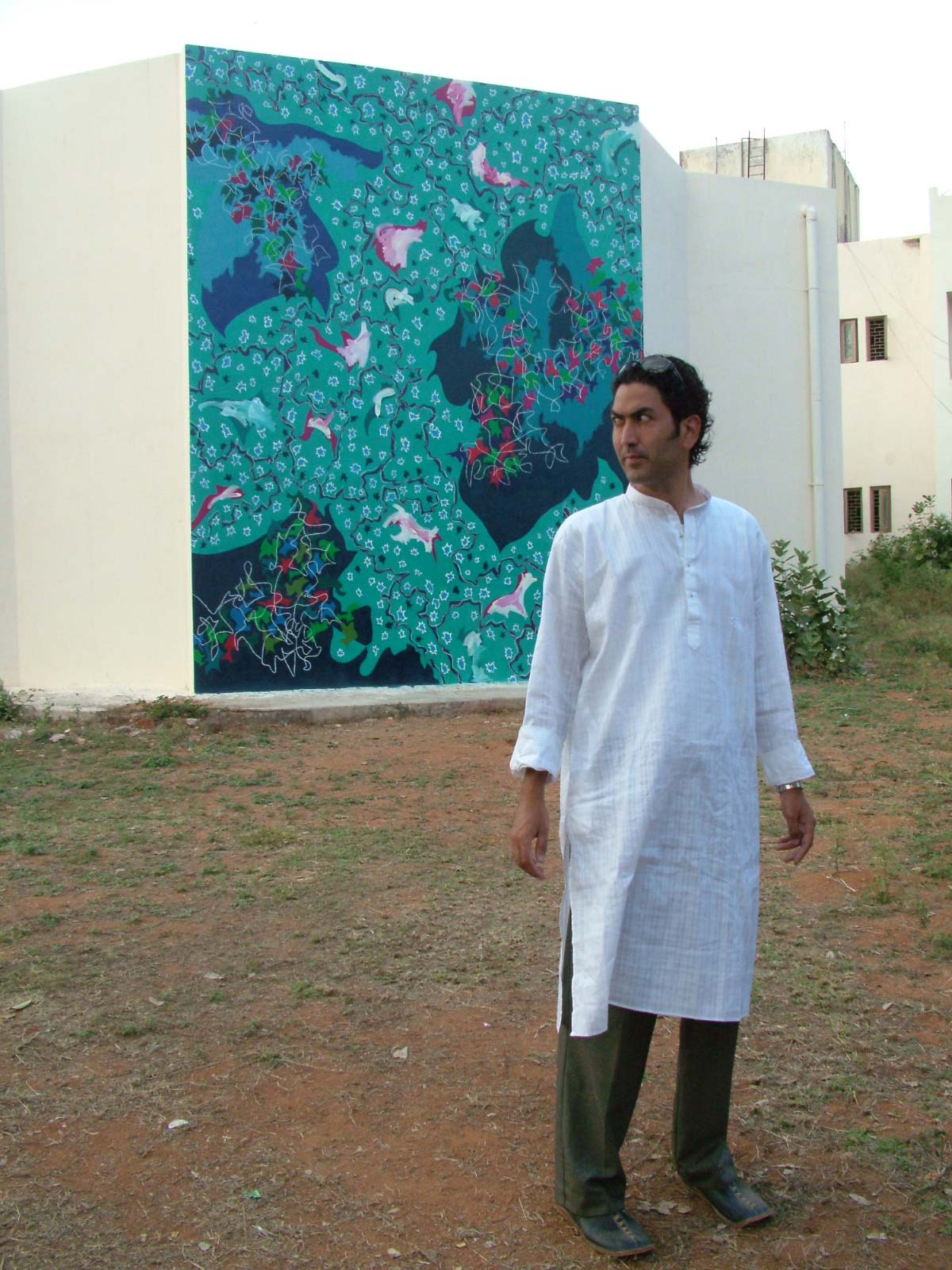 Galactic Snow (2005) Science Complex, University of Hyderabad, 5.3H x 4.1W meters, Hyderabad (India)