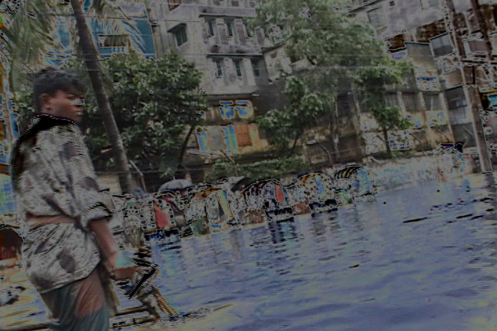 Flood in the Sky (Dhaka 14) (2005) photographic mixed media, 0.60H x 0.91W meters