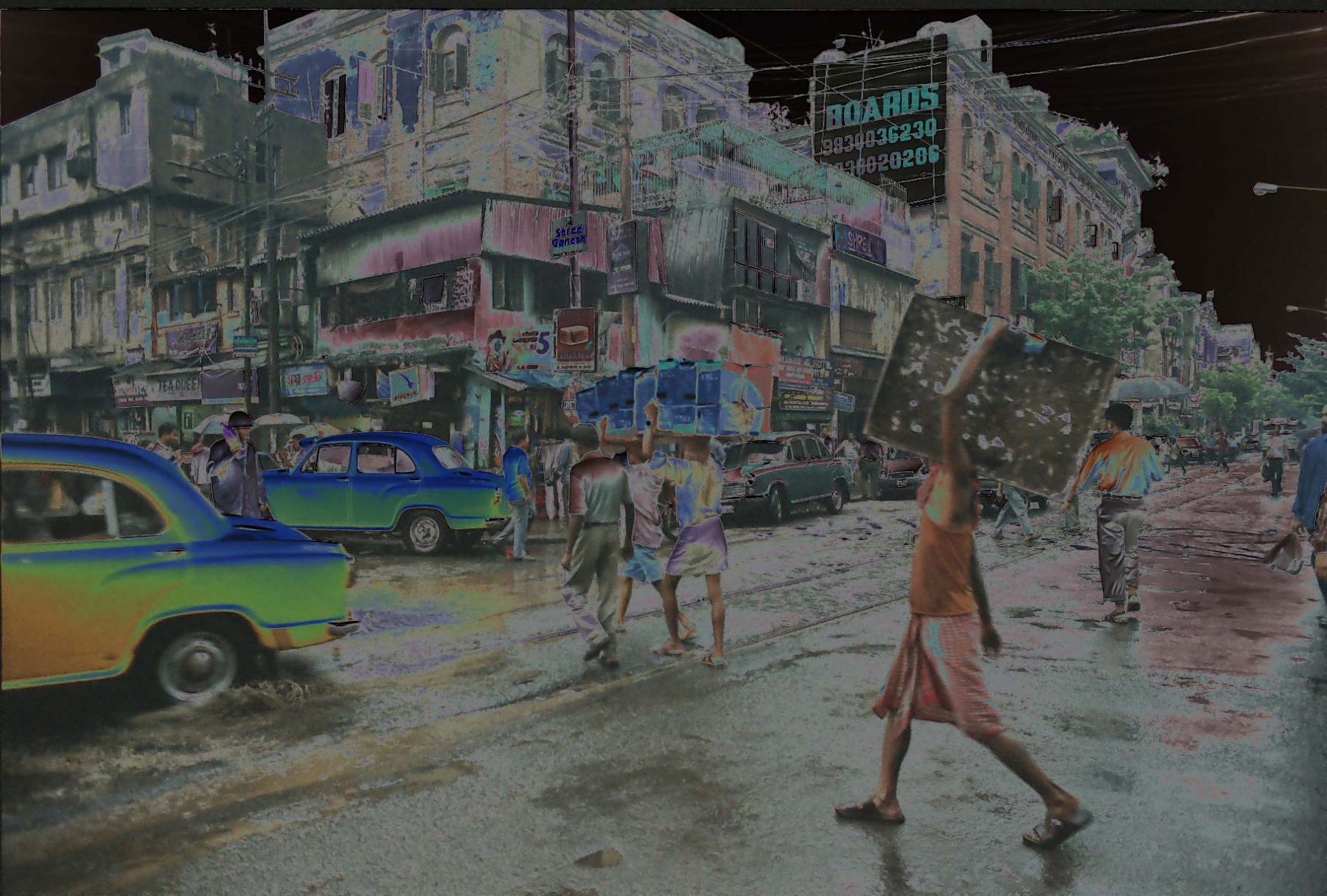 Flood in the Sky (Calcutta 1) (2005) photographic mixed media, 0.60H x 0.91W meters