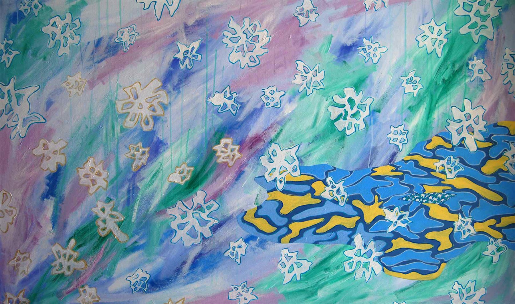 Winter Isha Landscape (2008) acrylic on canvas, 0.91H x 1.52W meters